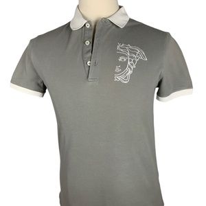 Versace Cotton piqué short sleeved polo shirt.